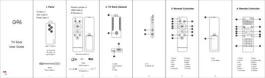 Guía del usuario Smart stick G96 con android TV hasta 8k con android 13