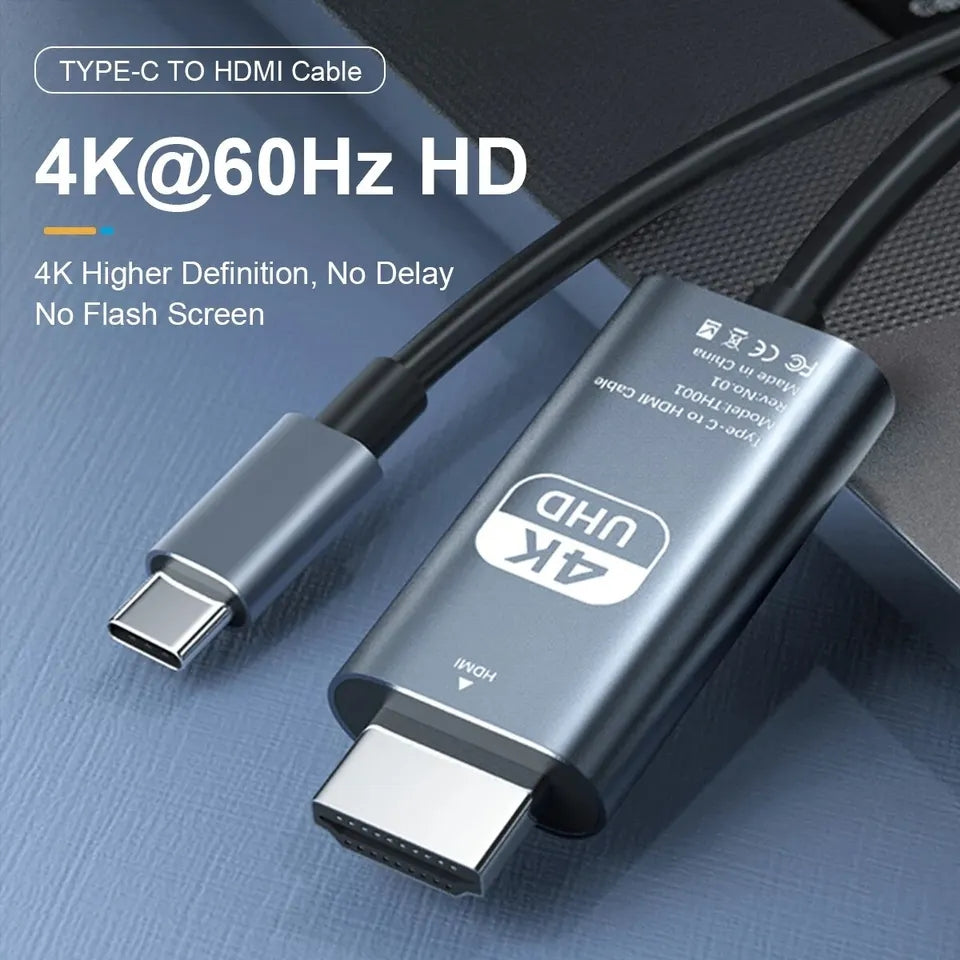Cable USB tipo C a HDMI 4K de 2 metros de longitud