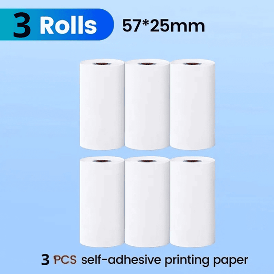 Pack de 3 Rollos de papel para Impresora Portátil MiniPrint
