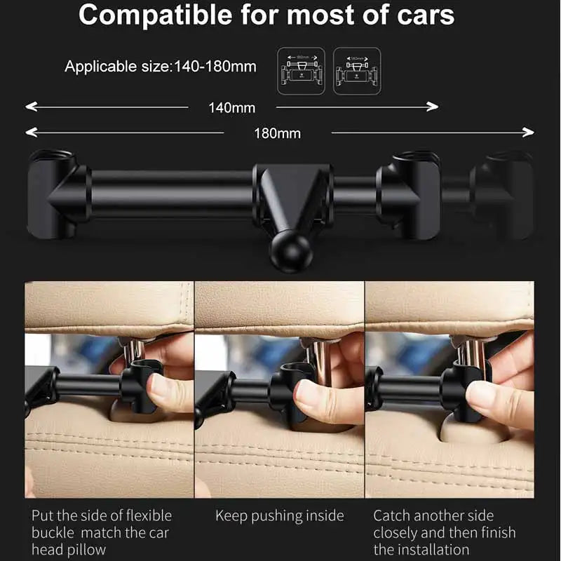 Baseus Universal Phone and Tablet Holder for Car Back Seat | Adjustable and Compact
