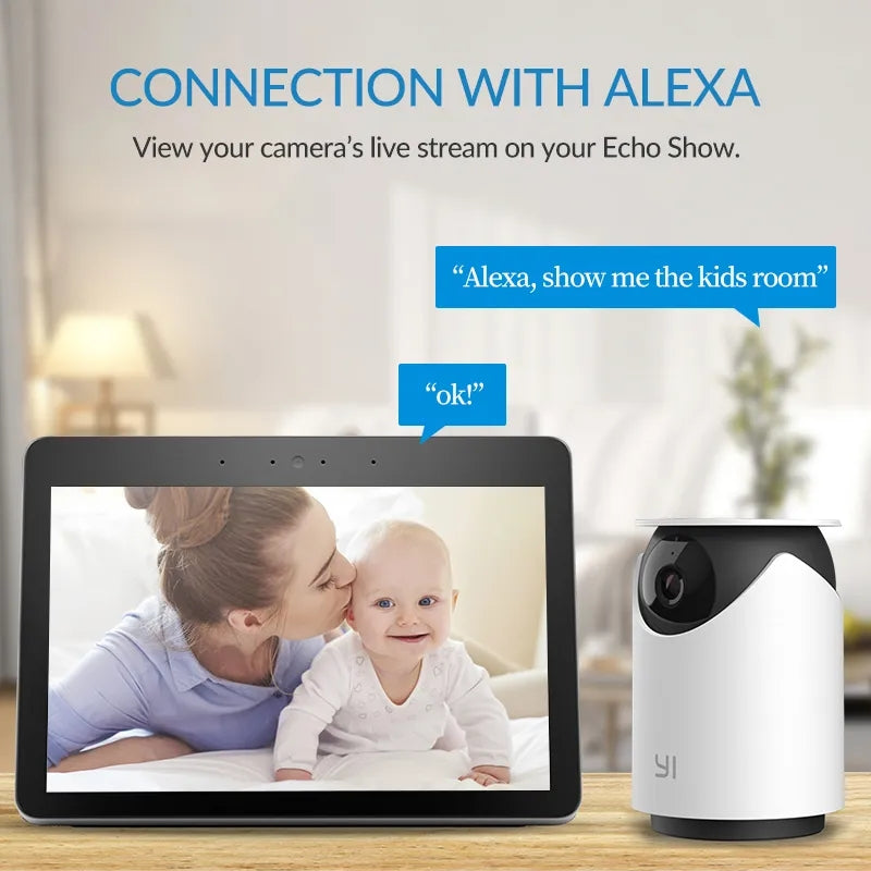 YI Dome Security 1080P Indoor Camera with Wi-Fi and Voice Assistant Compatibility