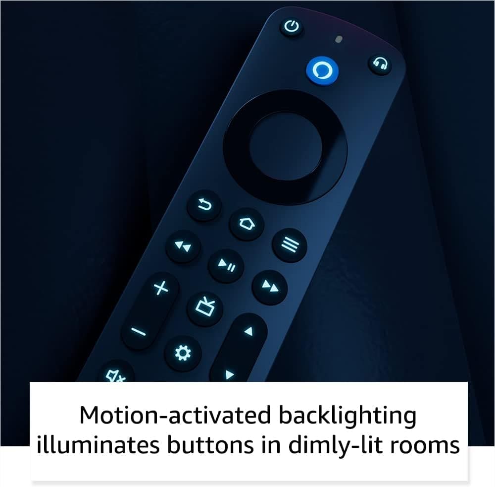 Control remoto por voz Alexa Pro | Encuentra tu control, botones retroiluminados y acceso rápido a tus apps favoritas