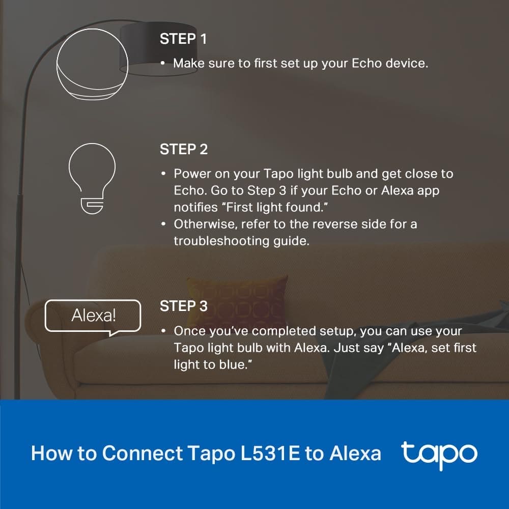 Tapo L531E - 16M RGBW Smart Light Bulb, Dimmable and Voice Controlled with Alexa and Google Home