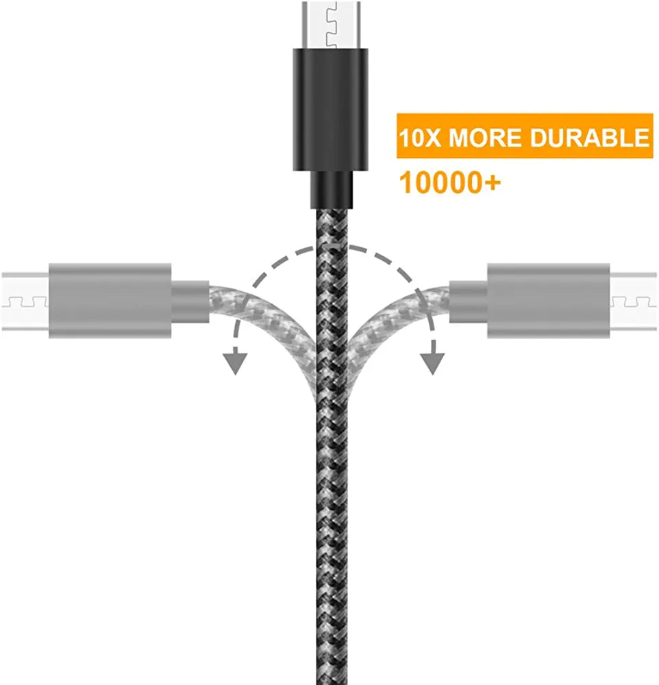 Cable Micro USB Trenzado Gris de 1.5 Metros
