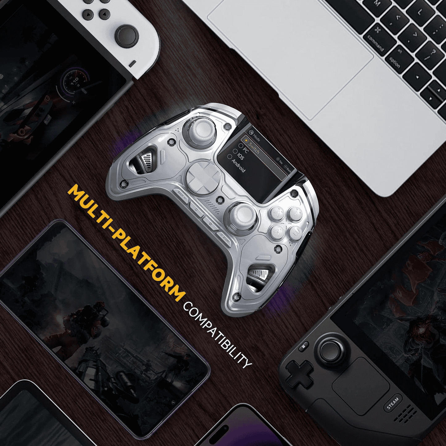 Controlador Gamer Inalámbrico con Pantalla Interactiva - Manba One V2 | Switch, PC, iOS, Android