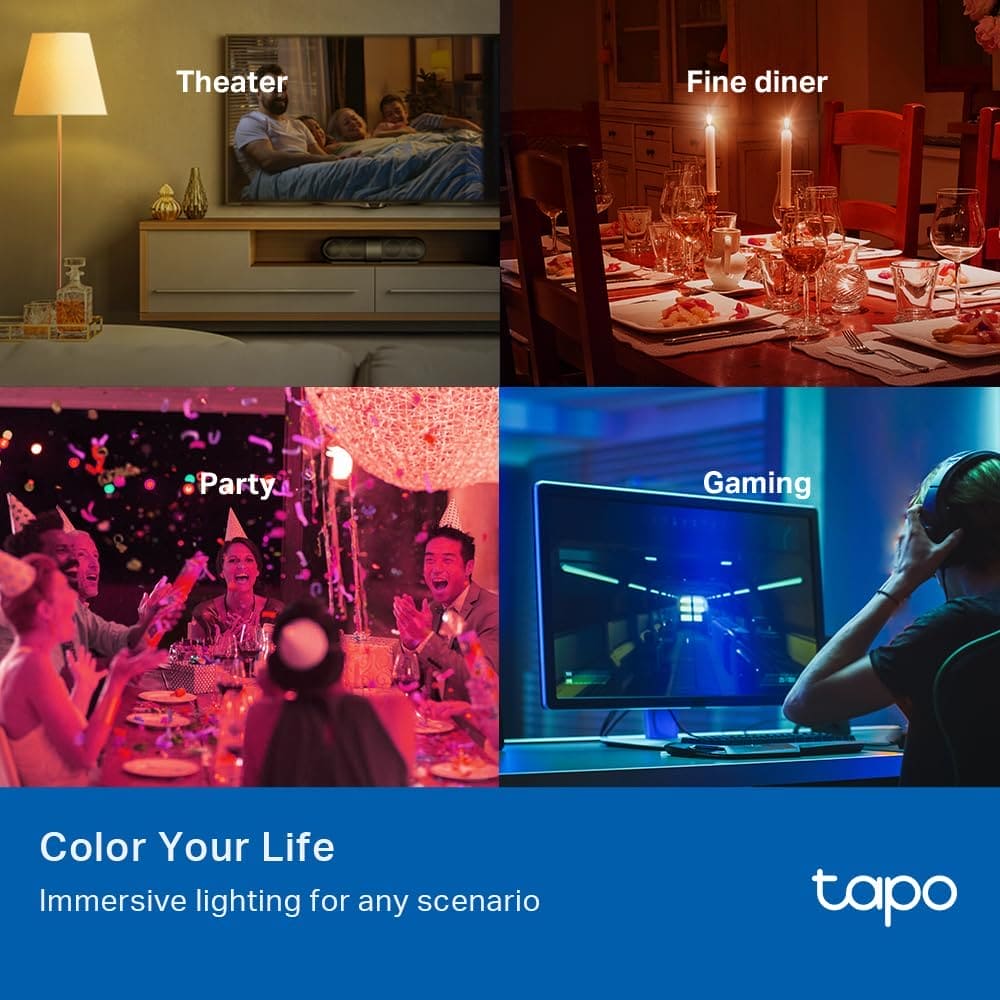 Tapo L531E - 16M RGBW Smart Light Bulb, Dimmable and Voice Controlled with Alexa and Google Home