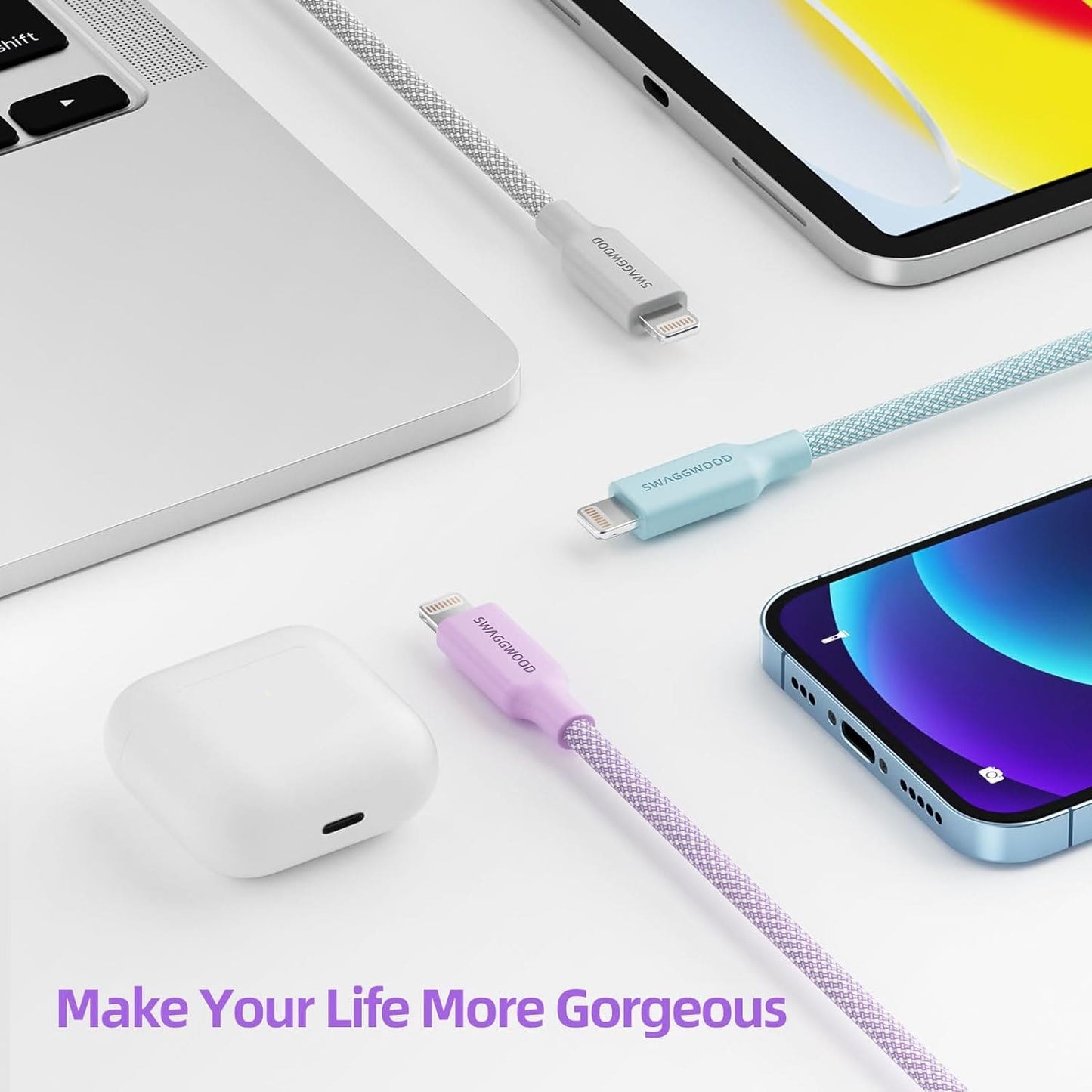 Cable Lightning a USB-C Trenzado de 1.8 metros para iPhone
