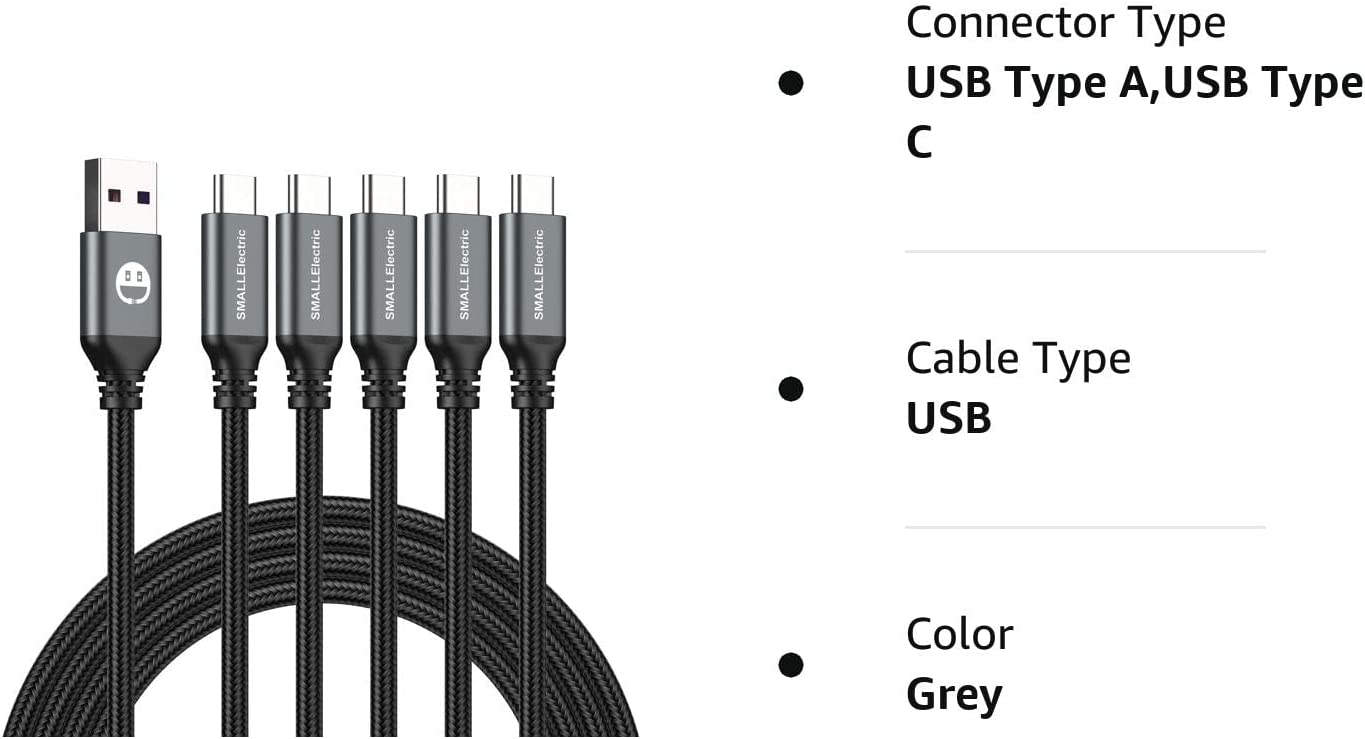Cable USB- C Trenzado Gris de 1.8 Metros