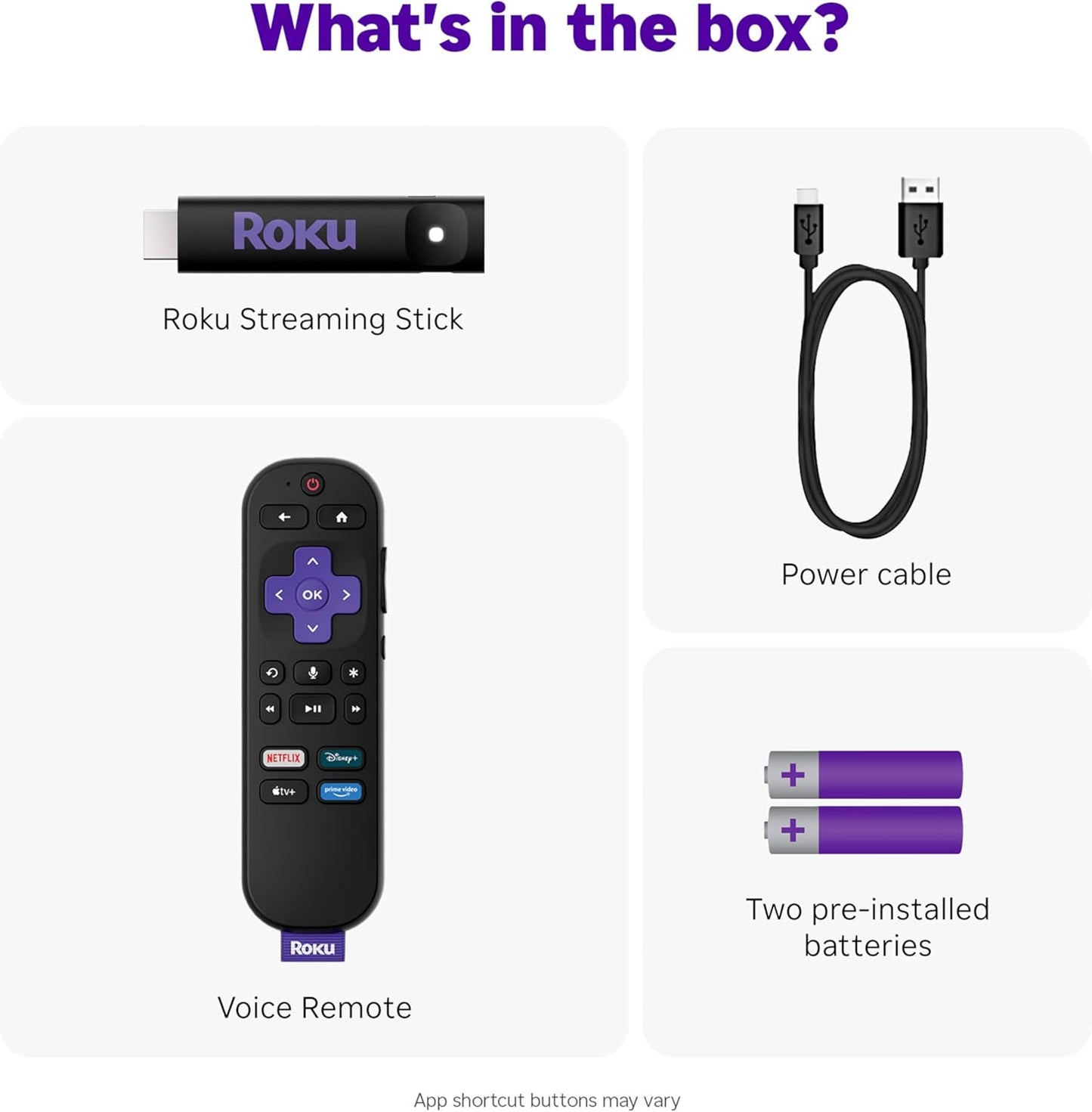 Roku Streaming Stick HD 2025: dispositivo de transmisión HD para TV con control remoto por voz de Roku y TV en vivo