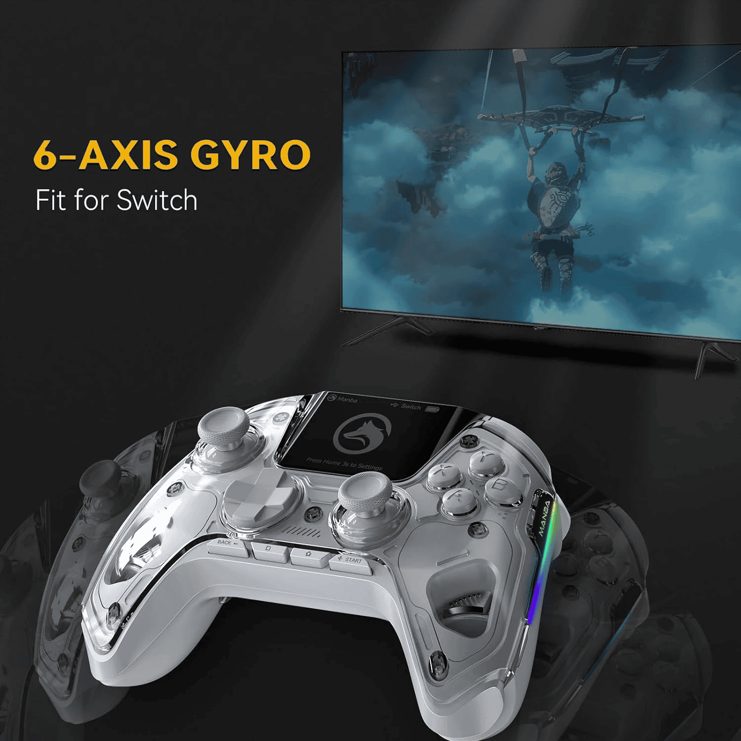 Controlador Gamer Inalámbrico con Pantalla Interactiva - Manba One V2 | Switch, PC, iOS, Android