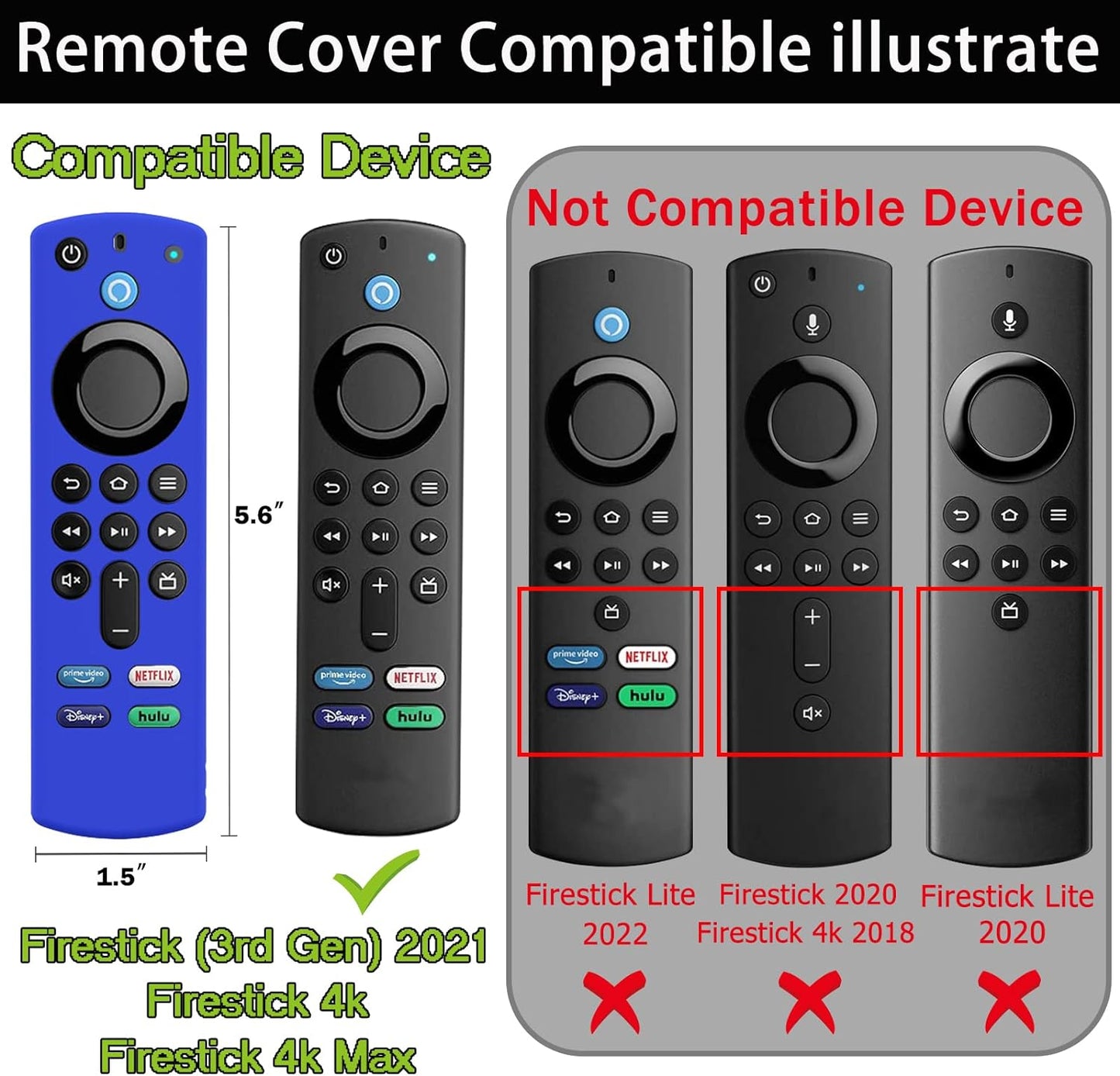 Funda para FireTVstick 4k/4K Max Alexa Voice Remote 3ª generación 2021 *1 unidad*