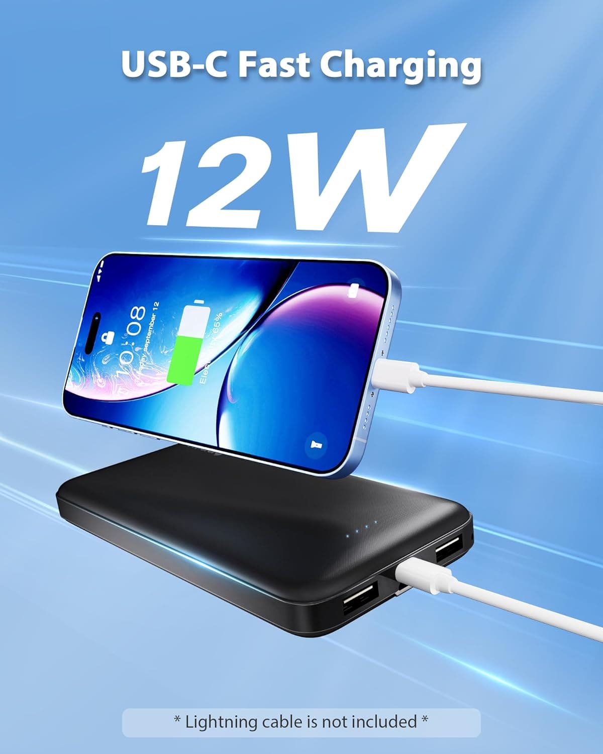 Miady Power Bank 10000mAh – Carga rápida, ultra portátil y con doble USB
