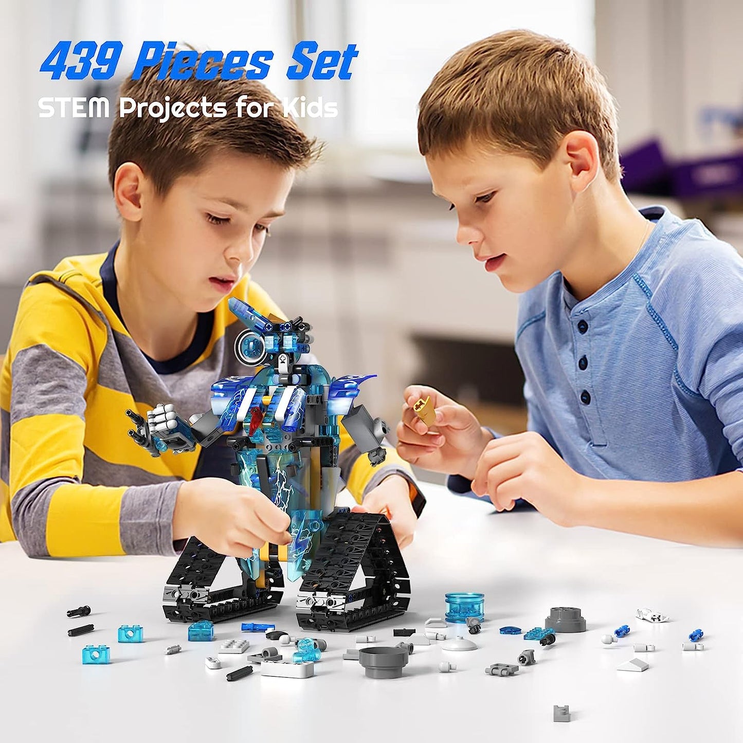 Lego-like STEM robot for building blocks with App and Remote Control