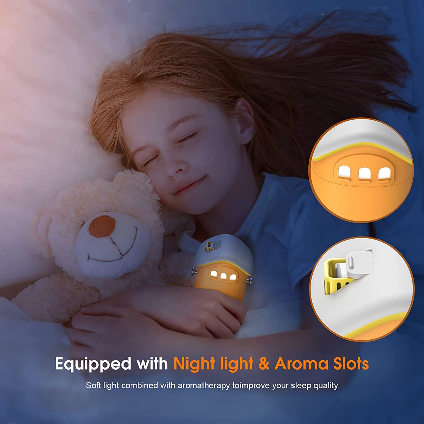 Power bank 10,000 MAH, Luz de noche, calienta manos y aromaterapia.