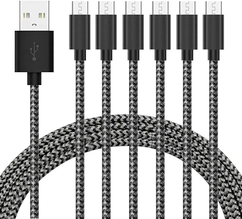 Cable Micro USB Trenzado Gris de 1.5 Metros
