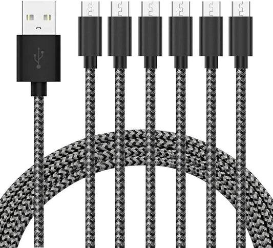 Cable Micro USB Trenzado Gris de 1.5 Metros