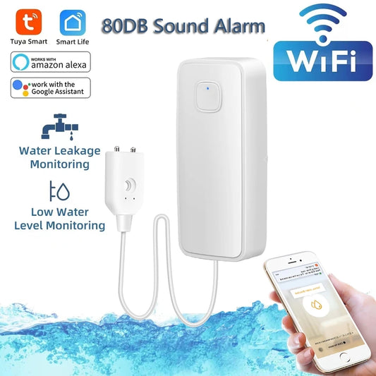 Detector de fugas de agua inteligente Tuya Compatible con Alexa y Google Assistant
