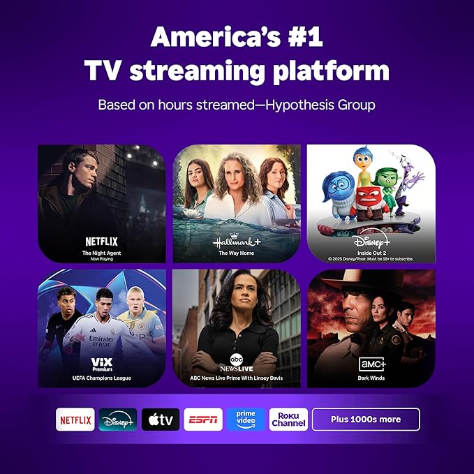 Roku Streaming Stick HD 2025: dispositivo de transmisión HD para TV con control remoto por voz de Roku y TV en vivo