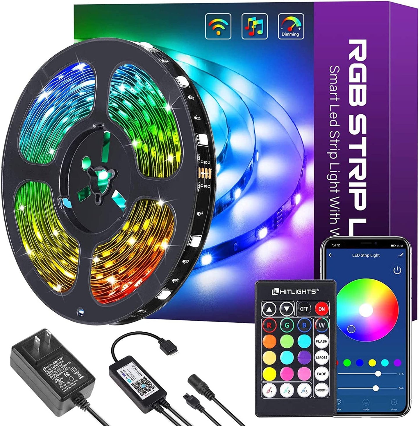 LED Light Strip - RGB 5050 with IR and Wifi control Compatible with Alexa and Google Assistant