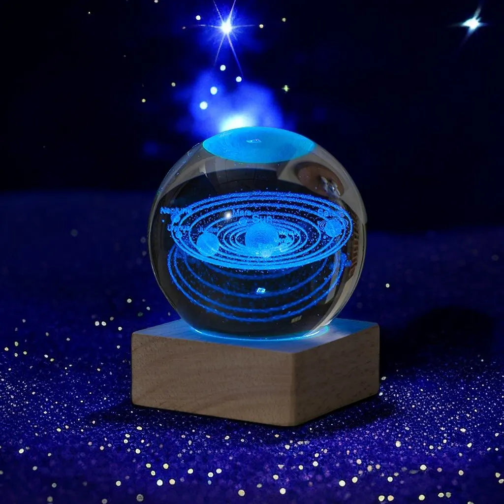 Galaxy Crystal BallLampara 3D via lactea-luna-saturno-Sistema Solar