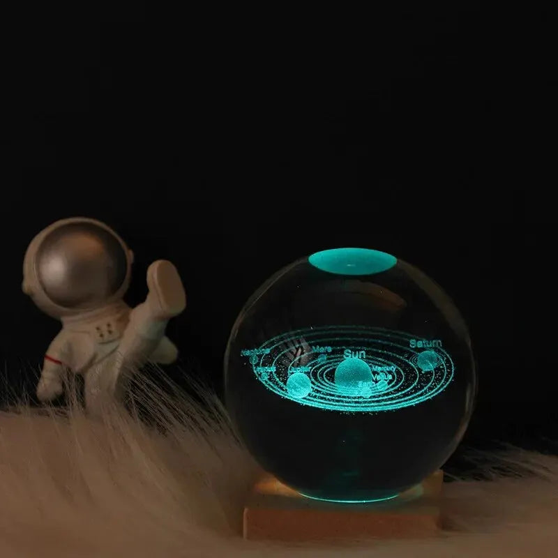Galaxy Crystal BallLampara 3D via lactea-luna-saturno-Sistema Solar