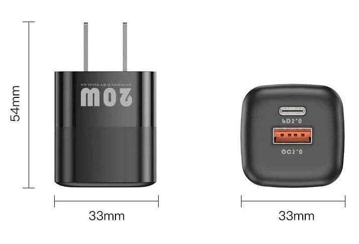 Kuulaa 20W GaN - Cargador Dual Rápido USB Tipo C