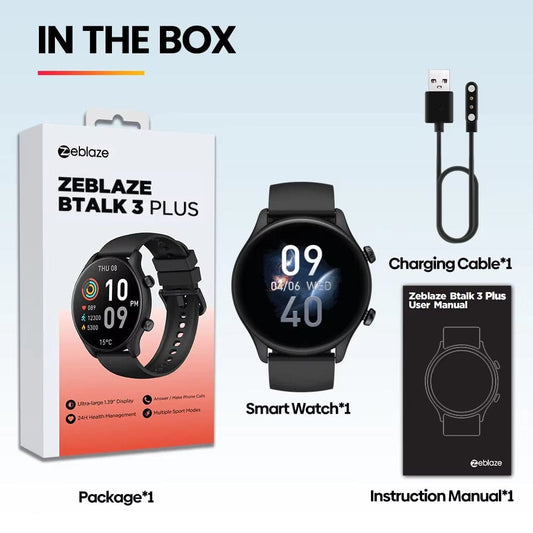 Zeblaze Btalk 3 Plus: Reloj Inteligente HD con Llamadas, Salud y +100 Modos Deportivos
