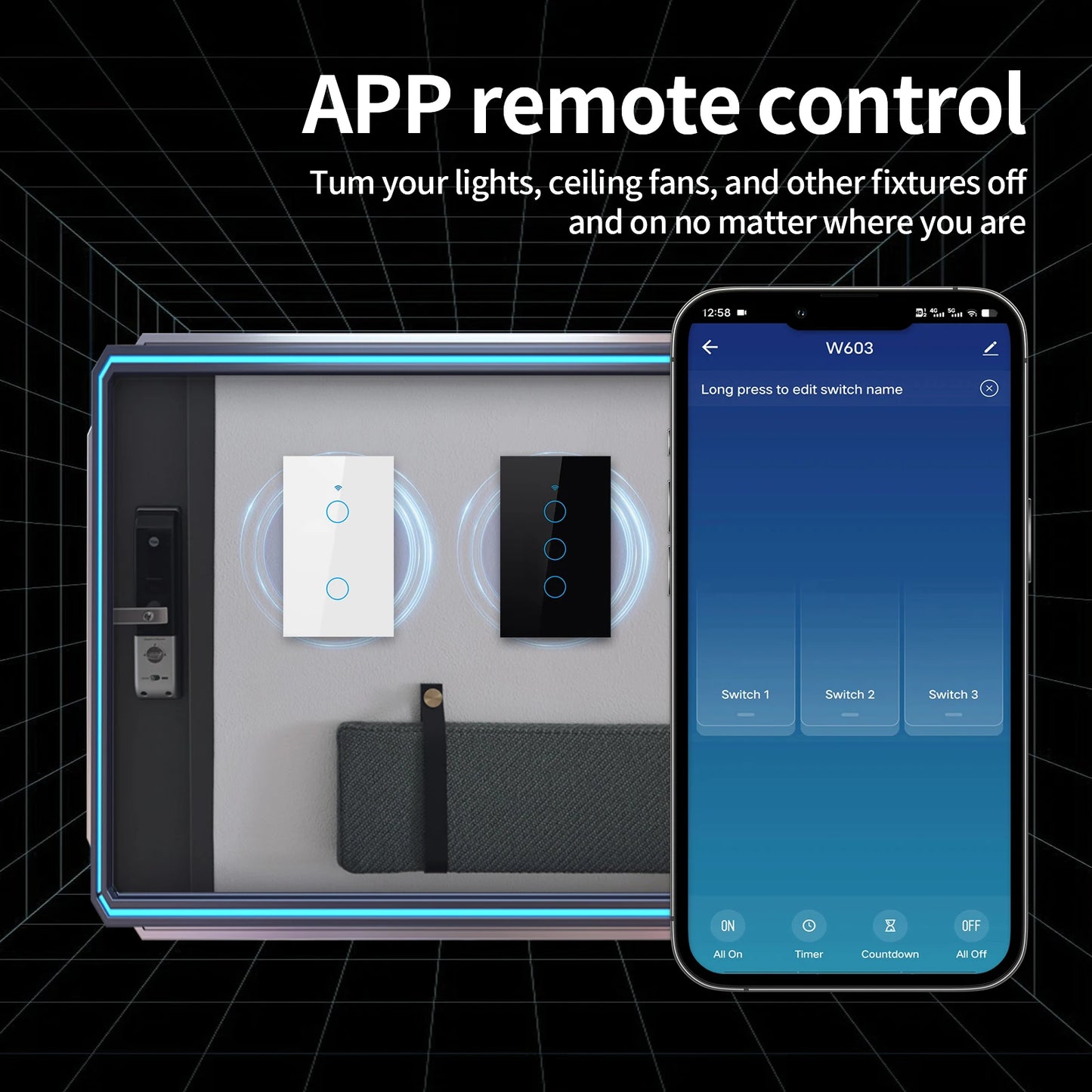 Interruptor de pared inteligente TNCE-Tuya Compatible Alexa y Google Home