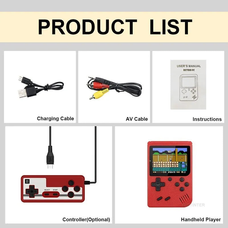 Consola Retro 8-bit con 500 juegos incorporados y control externo