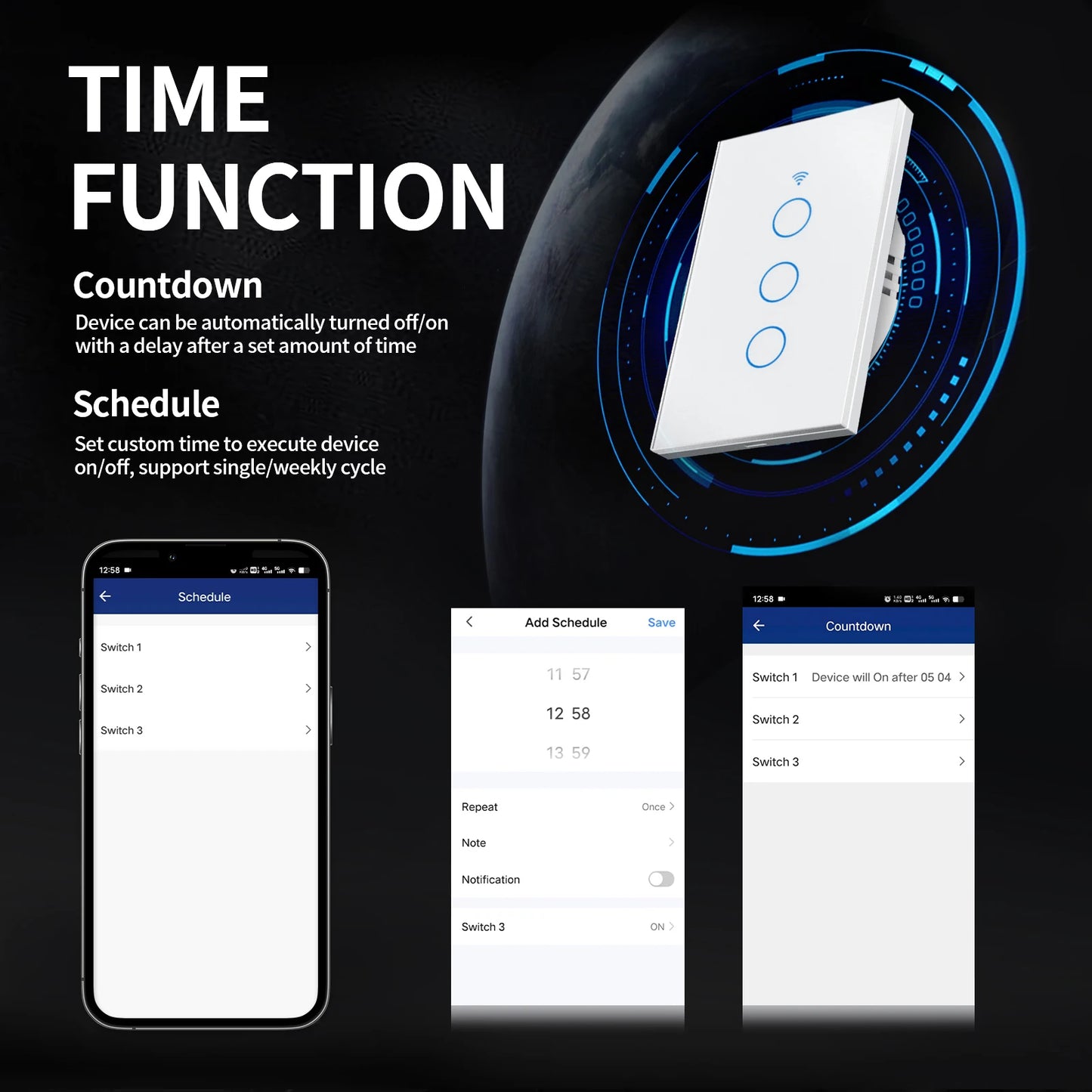 Interruptor de pared inteligente TNCE-Tuya Compatible Alexa y Google Home