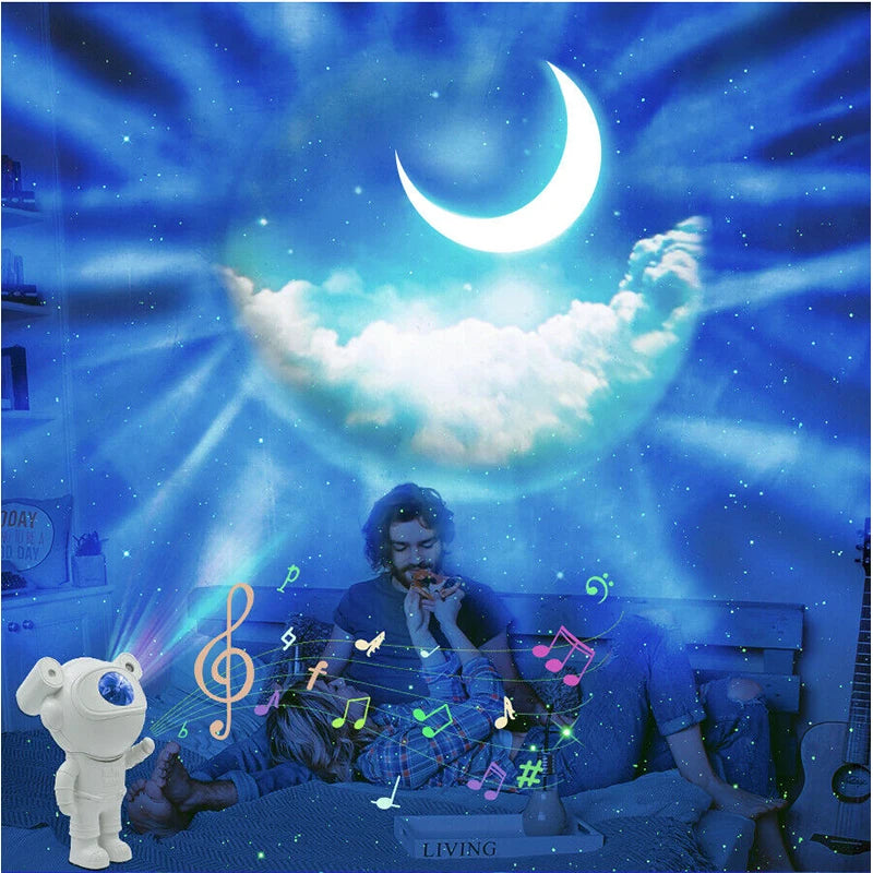 Astronaut Shaped Galaxy Star Projector with Bluetooth Speaker