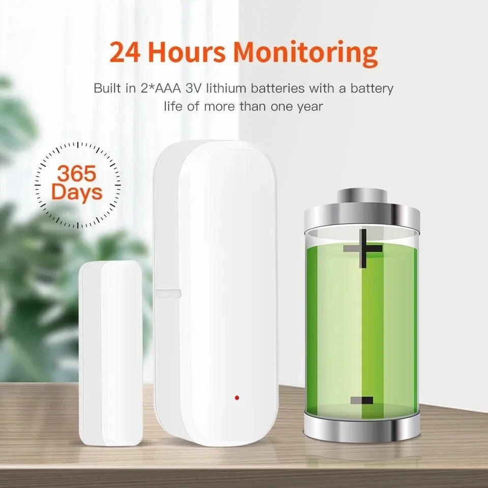 Sistema de alarma de seguridad Detector de puertas y ventanas abierta/cerradas TNCE Smart Tuya WiFi con Alexa y Google Home