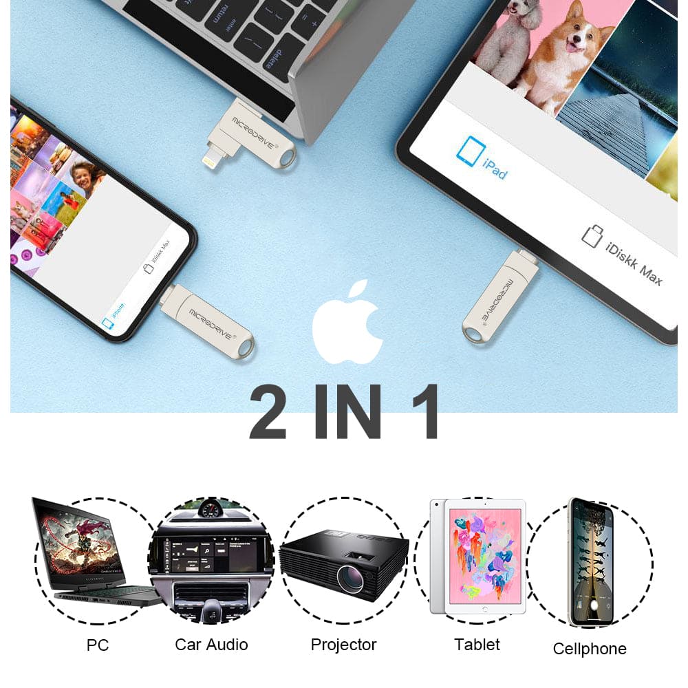 Rotating USB 3.0 Pendrive for iPhone 2 in 1