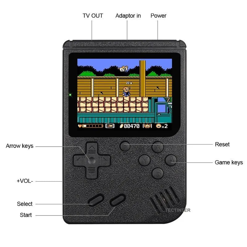 Consola Retro 8-bit con 500 juegos incorporados y control externo