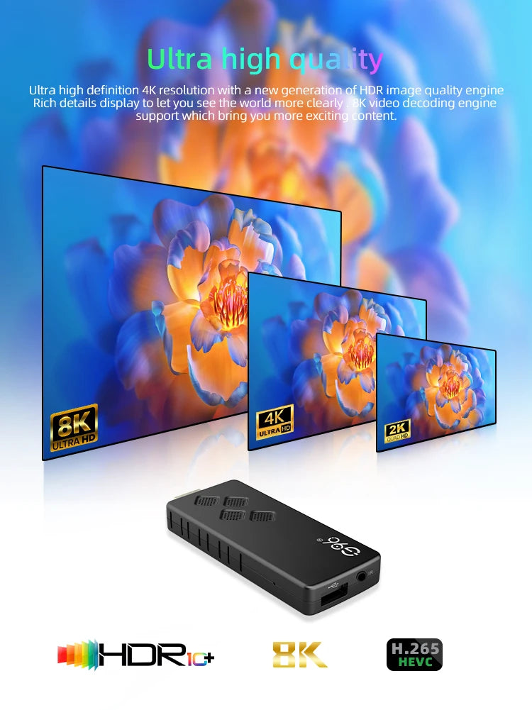 G96 smart stick with android TV up to 8k with android 13