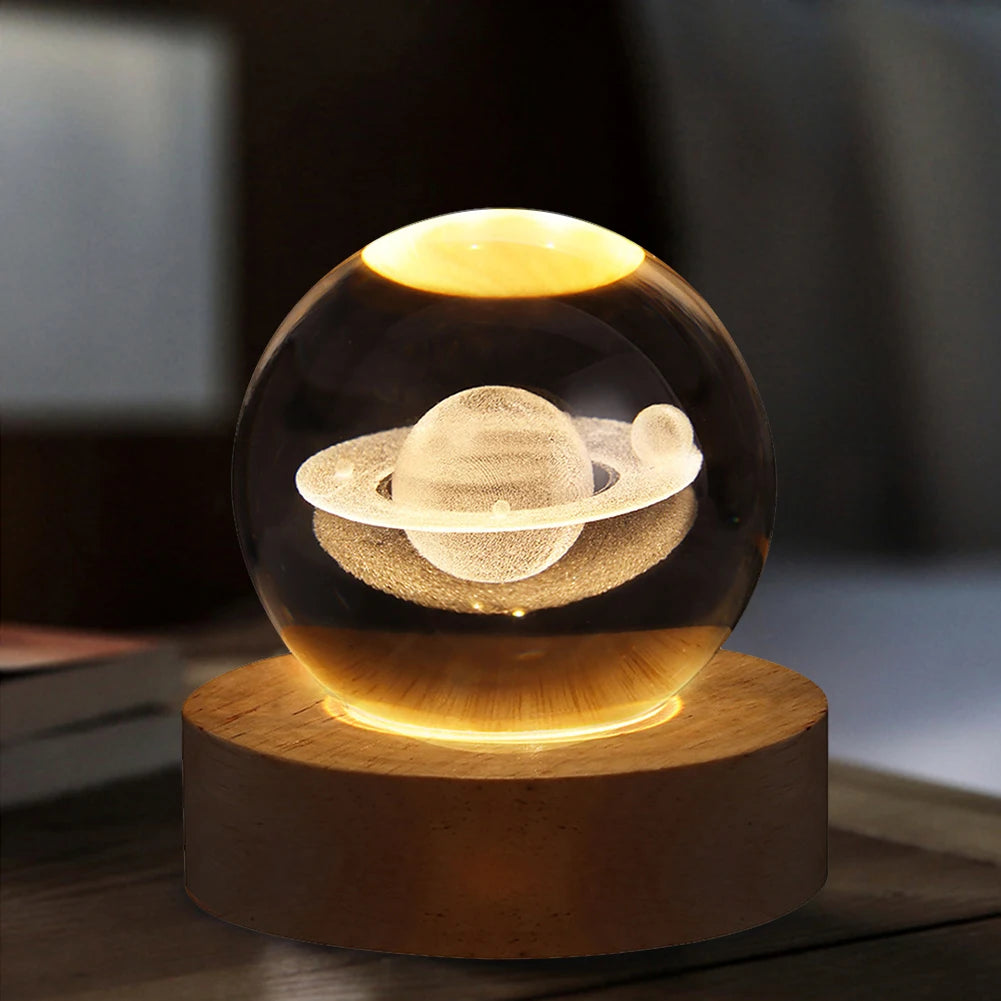 Galaxy Crystal BallLampara 3D via lactea-luna-saturno-Sistema Solar