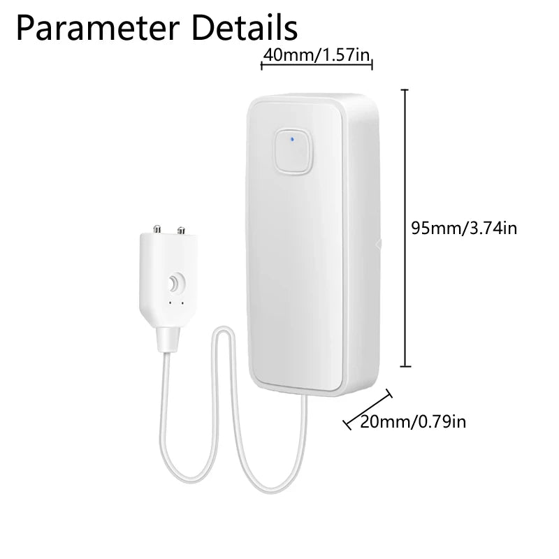 Detector de fugas de agua inteligente Tuya Compatible con Alexa y Google Assistant