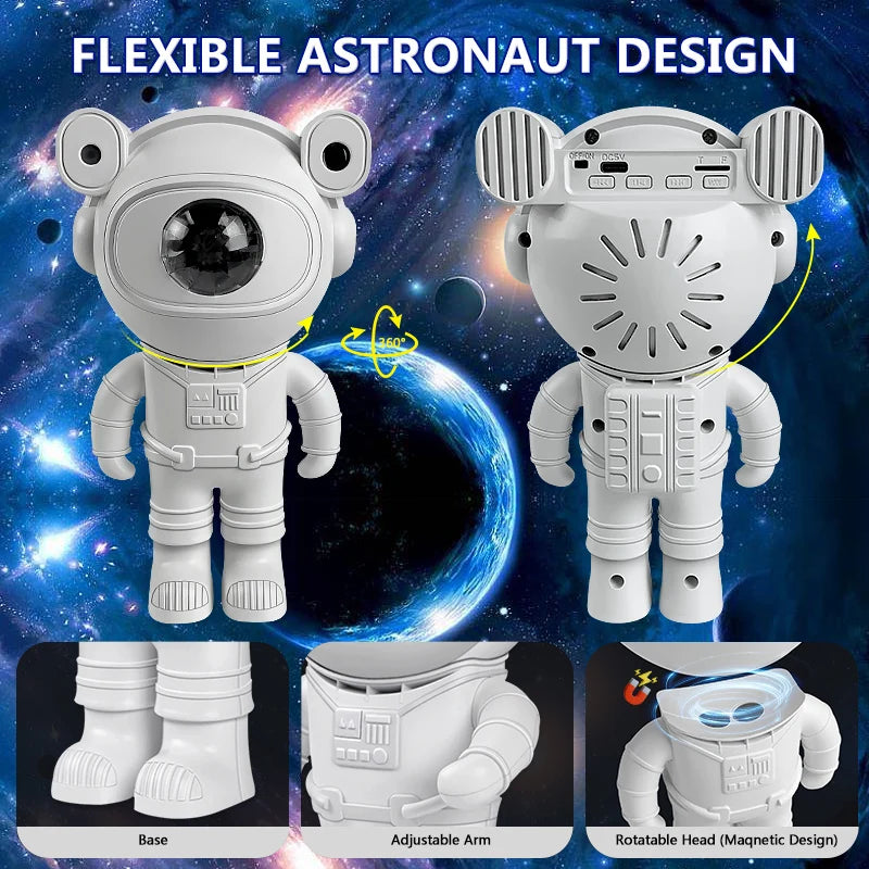 Astronaut Shaped Galaxy Star Projector with Bluetooth Speaker
