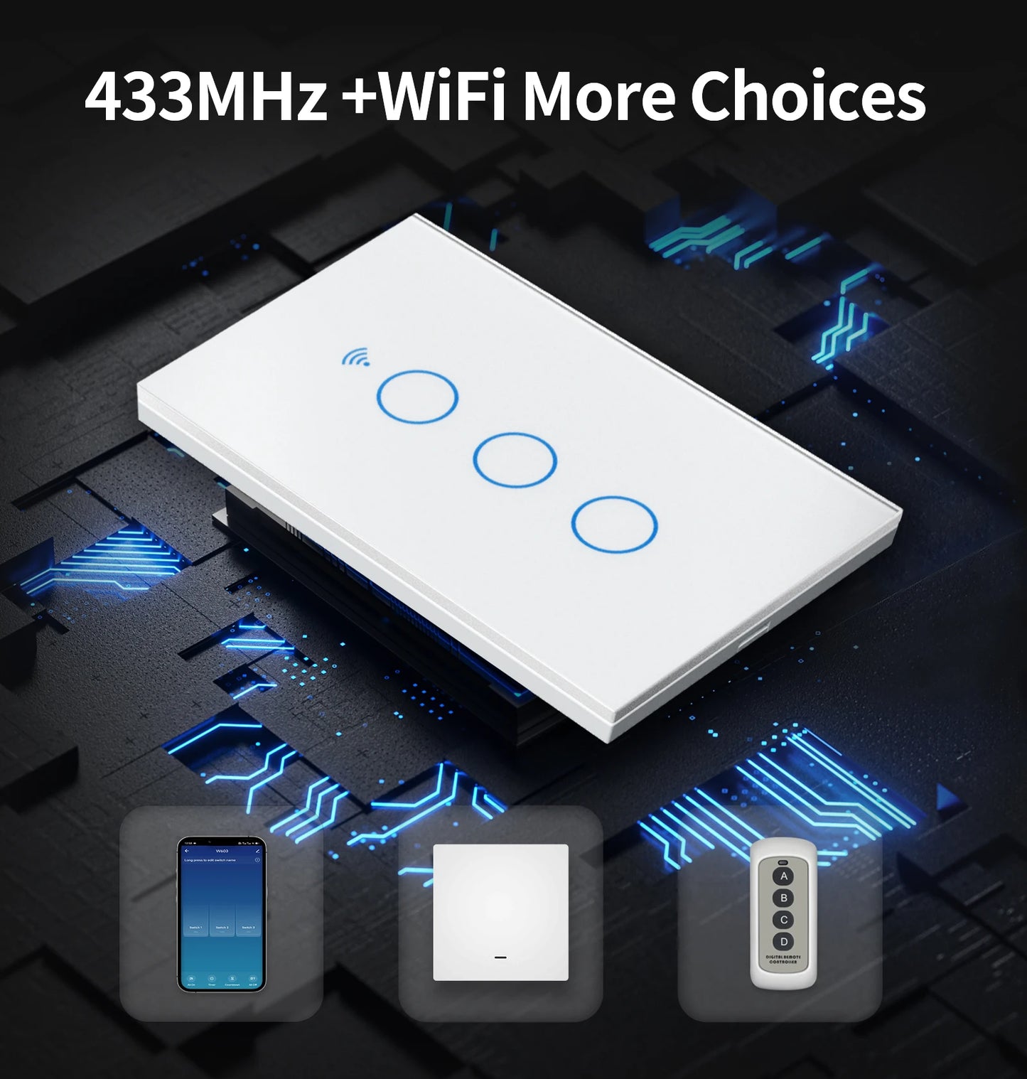 Interruptor de pared inteligente TNCE-Tuya Compatible Alexa y Google Home