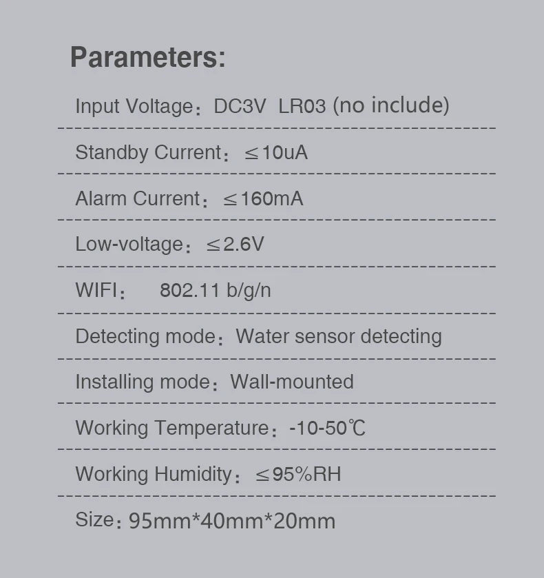 Detector de fugas de agua inteligente Tuya Compatible con Alexa y Google Assistant