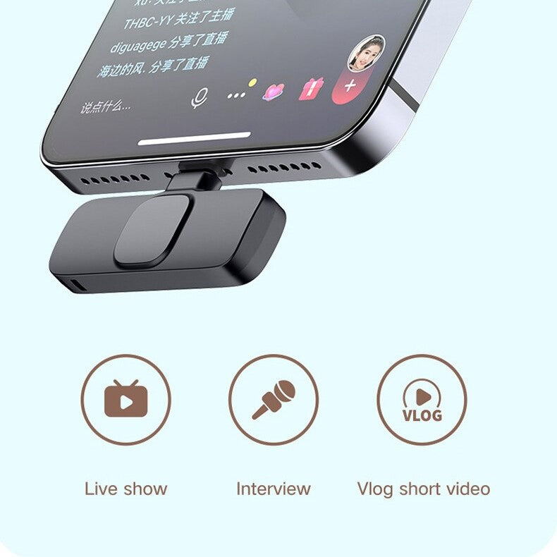 Microfono Lavalier inalambrico con conexion Lightning para IPhone