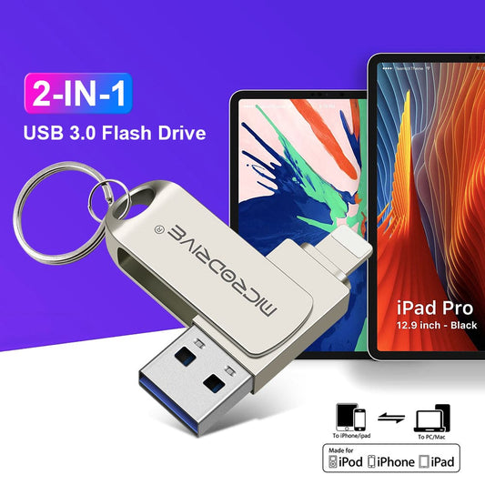 Rotating USB 3.0 Pendrive for iPhone 2 in 1