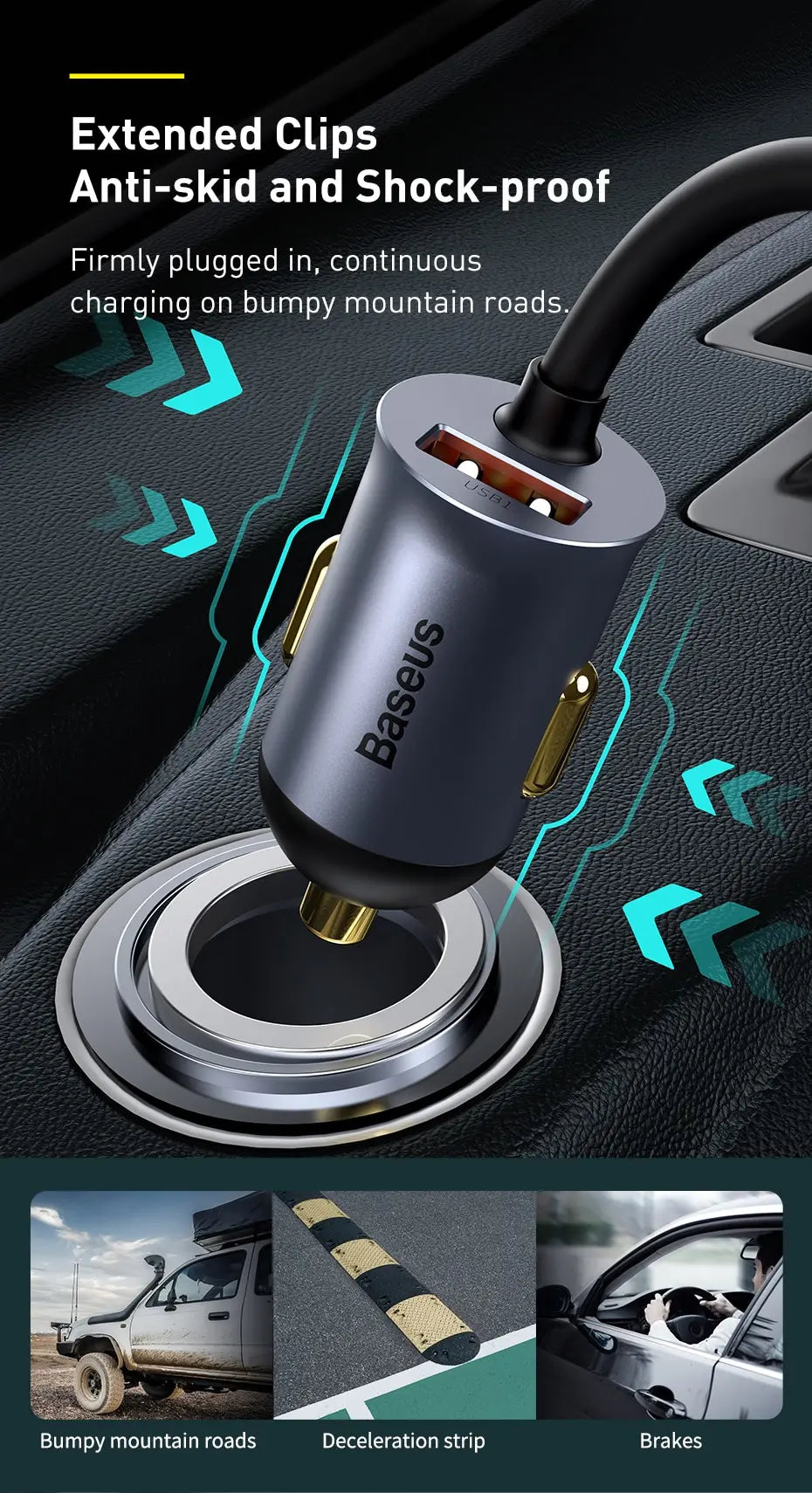 Regleta de carga para el coche de 4 puertos