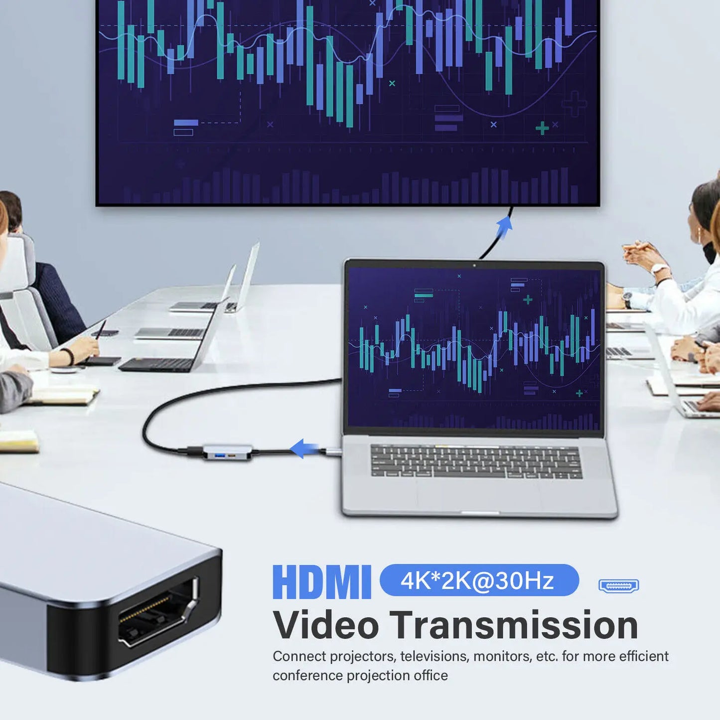 Adaptador 3 en 1 para Mac HDMI USB tipo C