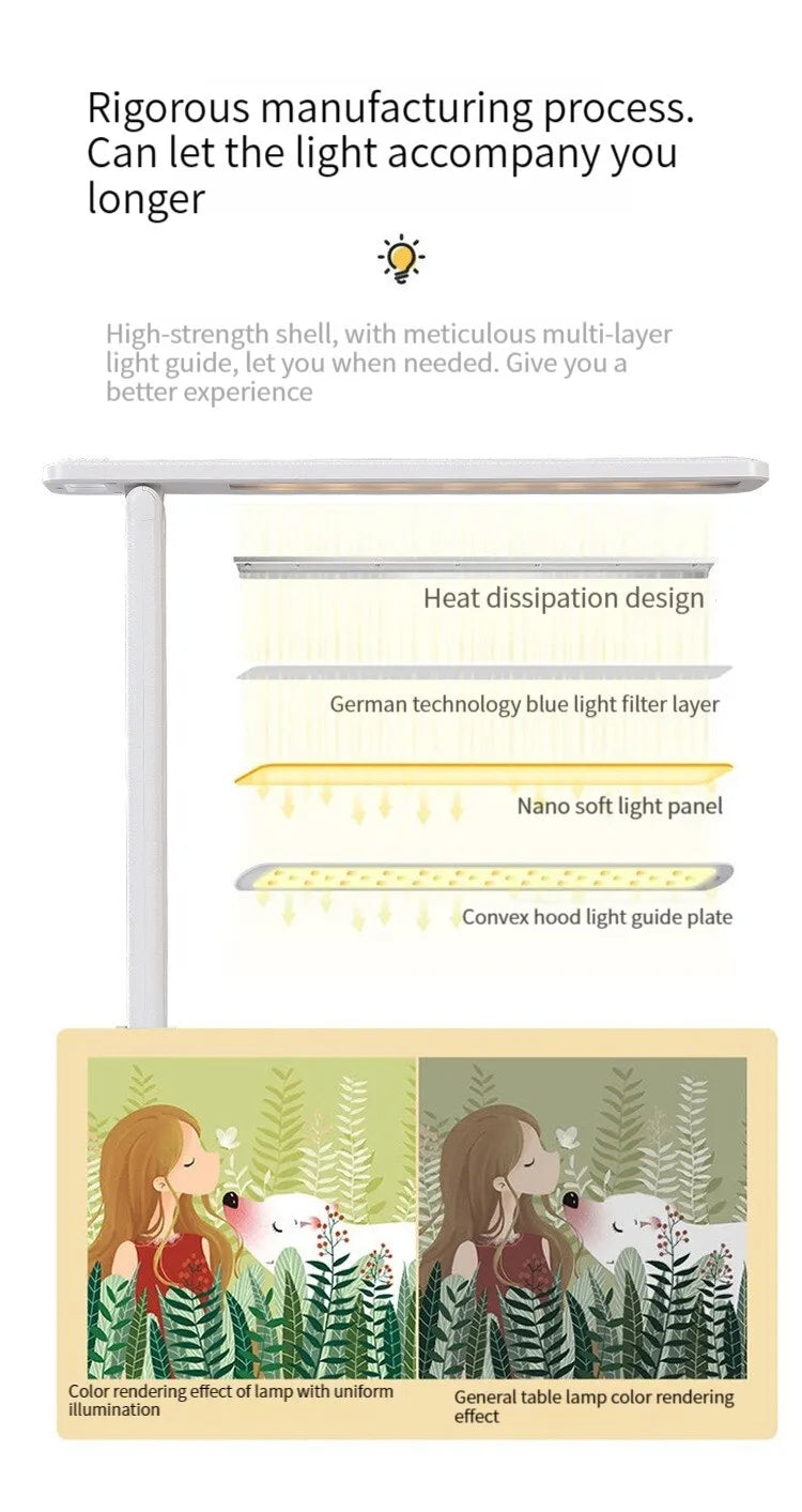 Lampara LED de Escritorio Plegable con Interruptor Tactil