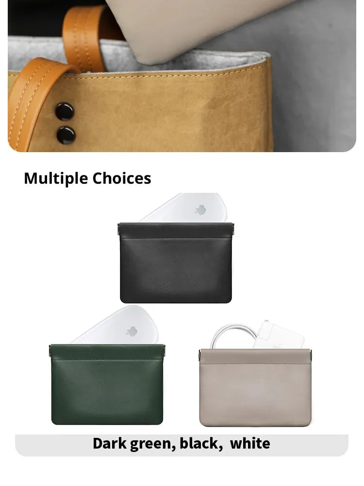 Bolsa de cuero PU para Mouse o cargador