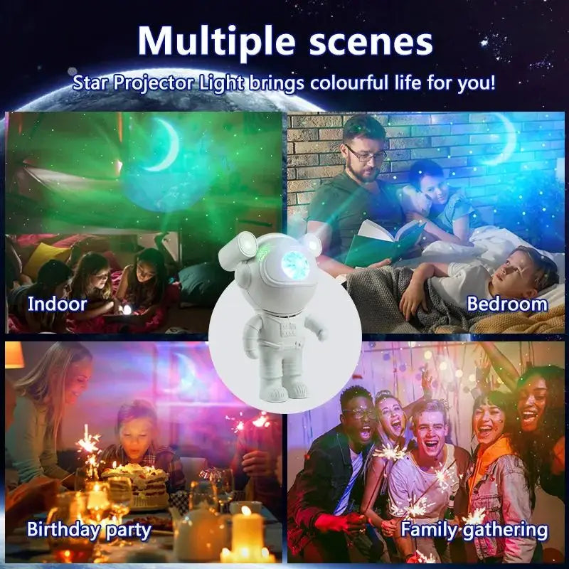 Astronaut Shaped Galaxy Star Projector with Bluetooth Speaker