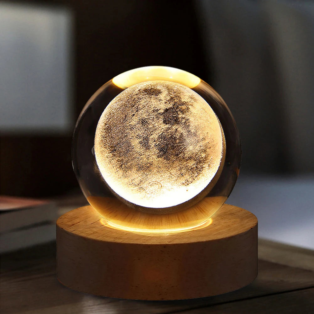 Galaxy Crystal BallLampara 3D via lactea-luna-saturno-Sistema Solar