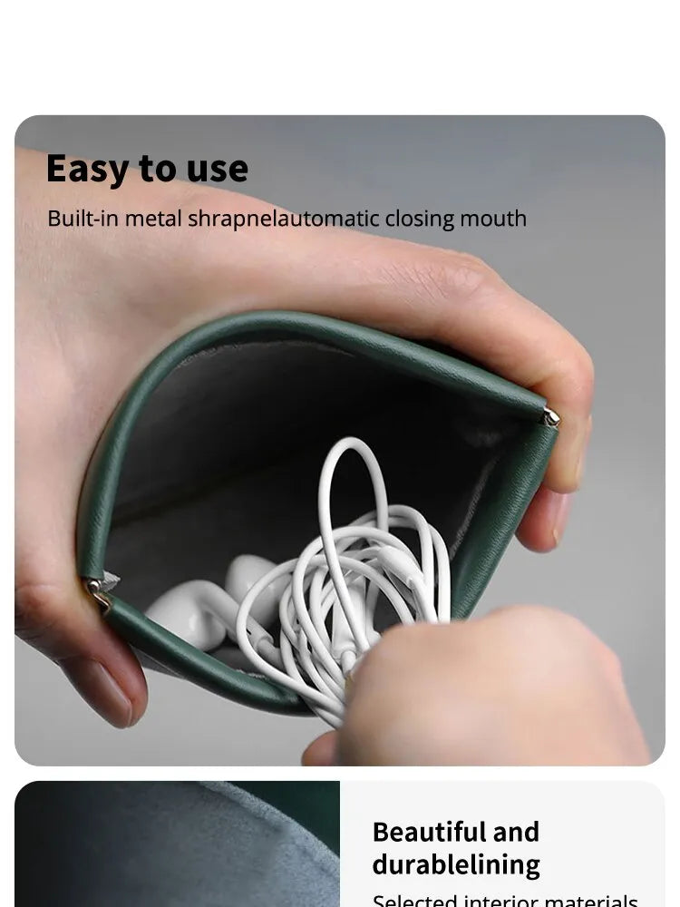 Bolsa de cuero PU para Mouse o cargador