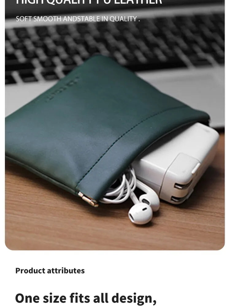 Bolsa de cuero PU para Mouse o cargador